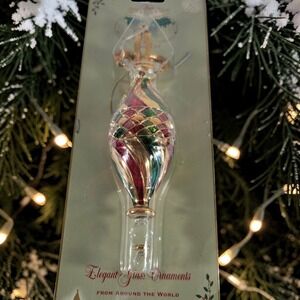 Krebs International Elegant Glass Ornament Spire Finial Germany Around The World